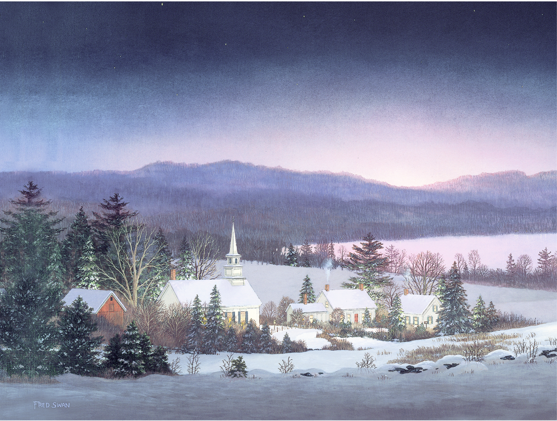 Twilight - American Realist Painting by Fred Swan